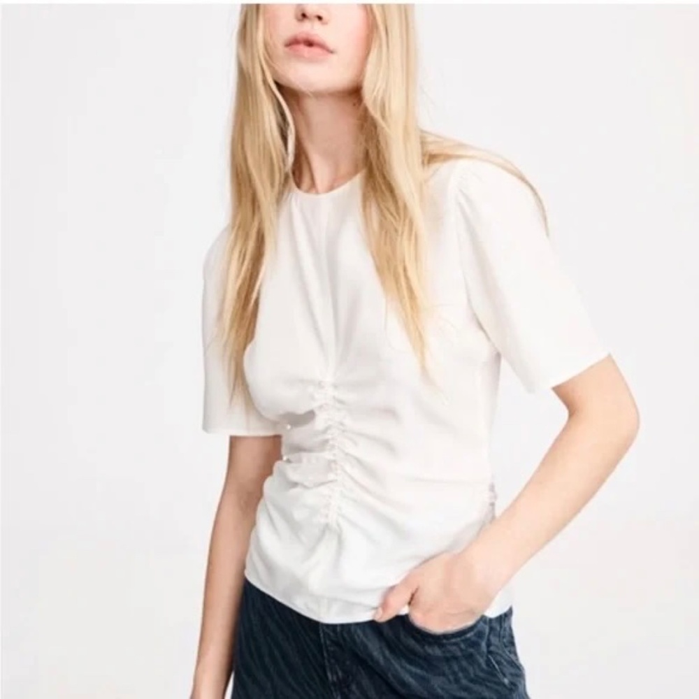 Rag & Bone Maris Charmeuse Silk Tee - Size 8